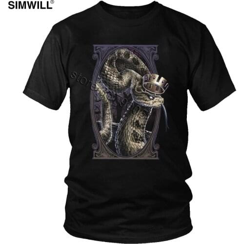 Trendy The Satan Serpent T Shirt Men Graphic Printed Cotton T-Shirt Crew Neck Short Sleeve Devil Snake Tshirt Oversized Tee Tops