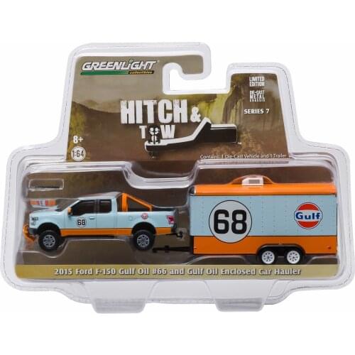 GL 1:64-Oil 2015 Ford F150 Pickup Trailer alloy model Car Diecast Metal Toys Birthday Gift For Kids Boy