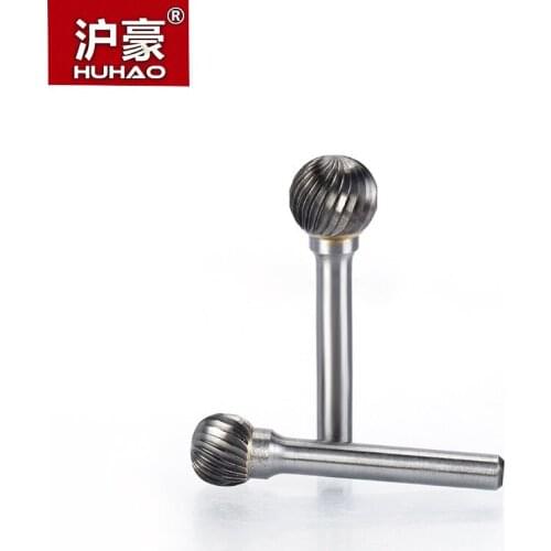 HUHAO 2pcs/lot 6mm Shank Tungsten Steel Cutter Metal Grinding Carving Head Rotary File Router bit For Metal Polishing E Type