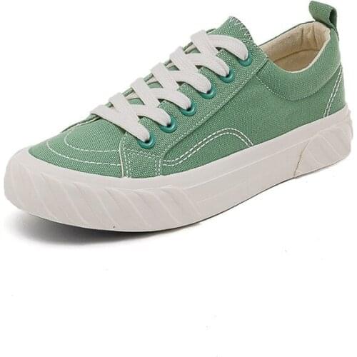 Womens Vulcanize Shoes Casual Half Little White Shoes Ladies Lace Up Breathable Student Walking Canvas Shoes Zapatos De Mujer