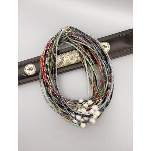 FoLisaUnique One Freshwater Pearl Crystals Choker Necklace Classic Elegant Delicate Jewelry For Women Girl Gift