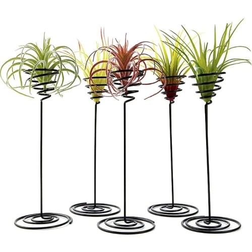 H7JB Creative Black Iron Air Pineapple Base Plant Flower Pot Rack Holder Home Balcony Garden Decor Supplies Landscape