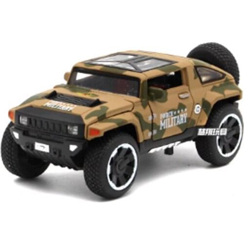 Alloy Diecast Military Off-Road Vehicle Brand New Model Hummer HX Alloy Car 1:32 With Light&Music Full Back 4 Open Door Kid Toy