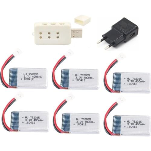 3.7v 400mAh Lipo Battery for H31 X4 H107 KY101 E33C E33 U816A V252 H6C RC Drone Spare Parts 3.7v Battery Charger Set