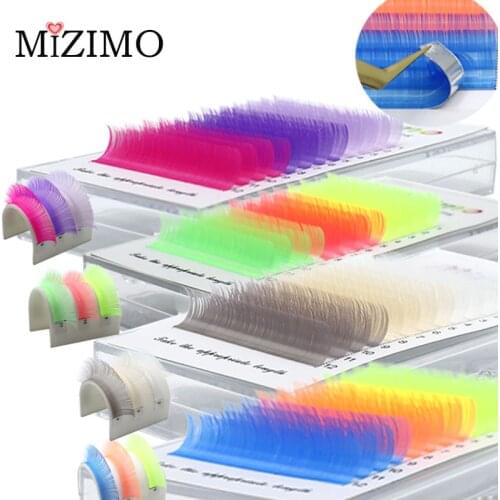 MIZIMO White Powder Tip Single Hand-blossomed Grafted Color False Eyelashes For Natural Soft Beauty Eyelashes Shop