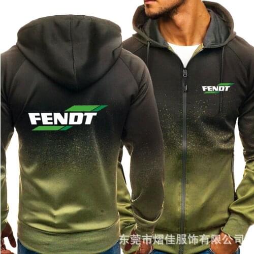2021 for FENDT Car Logo Print Casual HipHop Harajuku Gradient color Hooded Mens Fleece Sweatshirts zipper Jacket