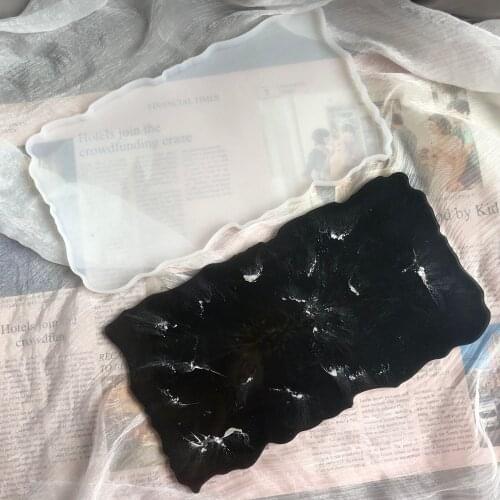 Irregular wave shape silicone coaster storage tray round art round petri dish epoxy resin mold