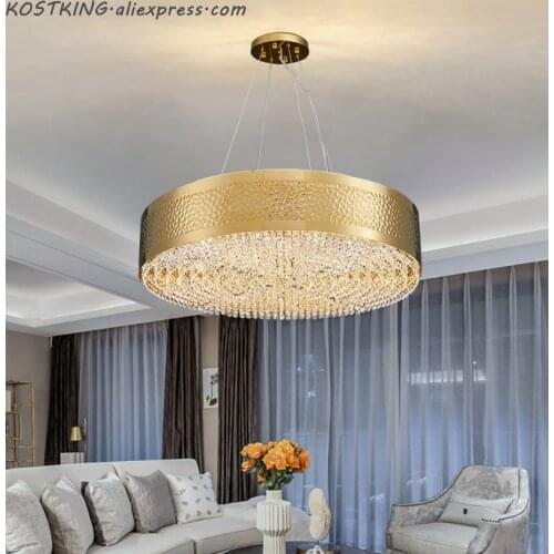 New modern ceiling chandelier lighting for living dining room luxury bedroom round gold crystal lamps new design led home lights
