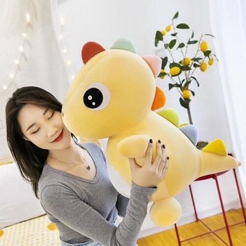 New Huggable Cute Colorful Dinosaur Plush Toy Soft Cartoon Home Decor Animal Stuffed Doll Pillow for Baby Kid Girl Birthday Gift