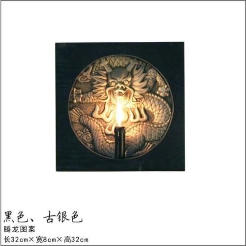 New Chinese 3D Landscape Painting Wood Wall Lamps Modern Living Room Study Antique Restaurant Bar Art Deco Candle Wall Lights