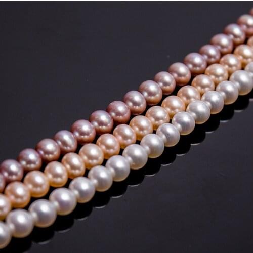 Freshwater Pearl Necklaces Round Shape with Size 4-5-6mm Perfect Luster for Jewelry DIY Loose Pearl Strands Necklace