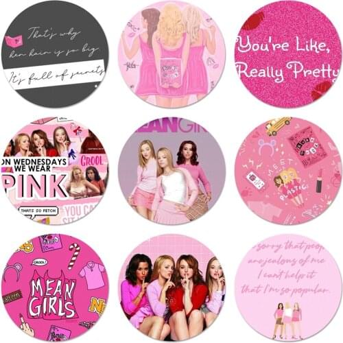 Burn Book Mean Girls Kiss Badge Brooch Pin Accessories For Clothes Backpack Decoration gift 58mm