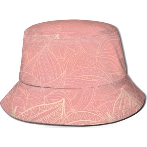 Bucket Hat Unisex Bob Caps Hip Hop Gorros Pastel Toned Nature Inspired Leaf Botany Theme Summer Panama Cap Beach Sun Fishing Hat