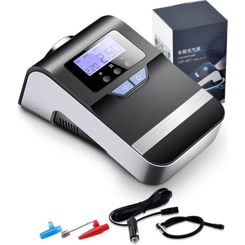 EAFC 4 In 1 Portable Car Air Inflatable Pump Electric Tire Tyre Inflator Pump 12V Auto Boat Digital Car Air Compressor Light