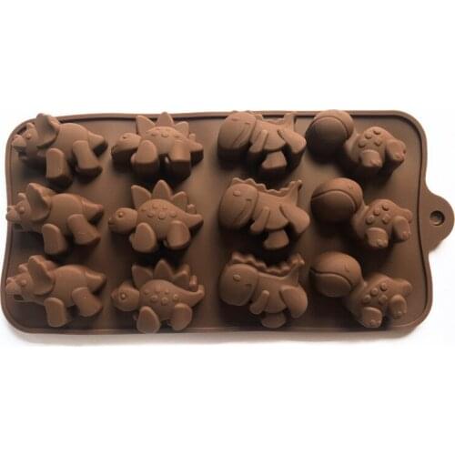 DIY Silicone Chocolate Mold dinosaur mold animal cake biscuit Mold Baking flip sugar candy silicone DIY