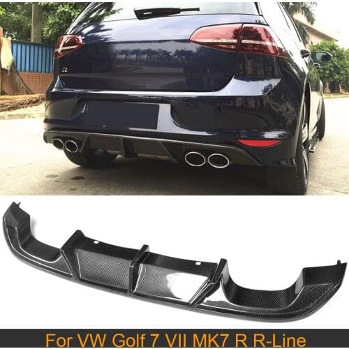 Diffuser Lip Spoiler for Volkswagen VW GOLF 7 R R LINE Hatchback Only 14-17 Non Standard Carbon Fiber Rear Bumper Diffuser Lip