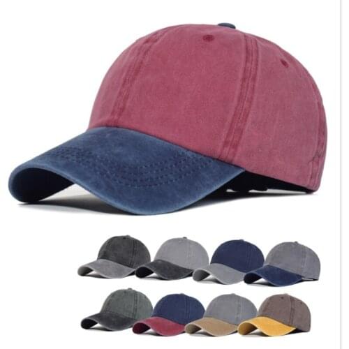 Washing Splicing Soft Top Adjustable Men Dad Hat Shading Summer Outdoor Sun Protection Unisex Hip Hop Baseball Cap Snapback