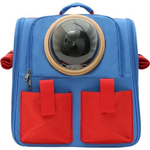 Outdoor Dog Backpack Large Capacity Pet Carrier Bag Portable Travel Transparent Space Capsule Folding Canvas Cat Knapsack