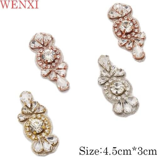 WENXI 50pcs Crystal Rhinestone Applique Trim For Fancy Bridal Gown Waistband Crystal Rhinestone Applique Accessories WX926