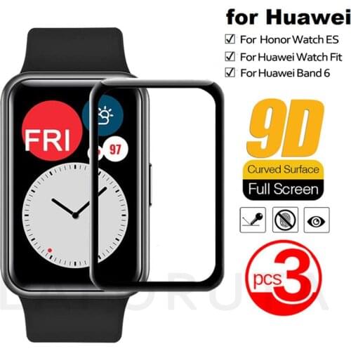 For Huawei Watch Fit 9D Curved Edge Protective Film for Honor Watch ES Smartwatch Soft Screen Protector Accessories (Not Glass)