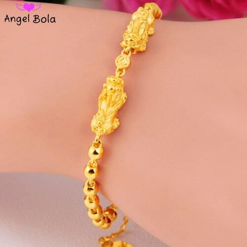 Gold Men and Women Charm Lucky Pixiu Fashion Explosive Bracelet Fashion Wedding Party Holiday Gift Exquisite Jewelry Wholesale