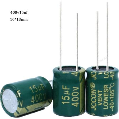 12pcs/lot 400V 15UF 10*13mm high frequency low impedance 20% RADIAL aluminum electrolytic capacitor 15000NF 20