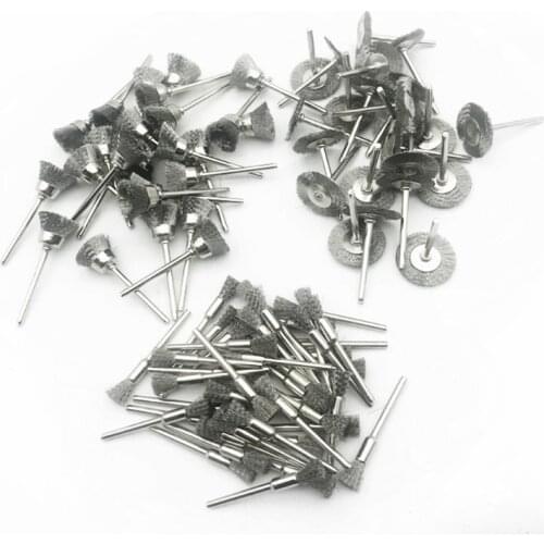 15pcs/45pcs Stainless Steel Wire Wheel Wire Brush Metal Rust Removal Buffing Wheel Grinder Head Drill Rotary Tool