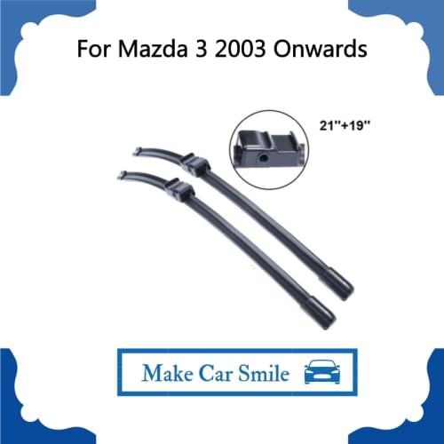 Car Accessaries Wiper Blade Used For Mazda 3 2003 Onwards 21''+19'' 2 Pieces Windscreen Wipers Natural Rubber
