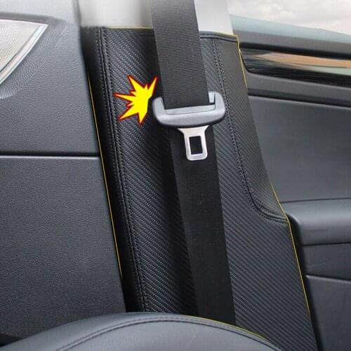 Auto Leather B Pillar Protection Seat Belt Non-Slip Pad Sound Insulation Mat For Skoda Kodiaq 2017-2021 Interior Car Accessories
