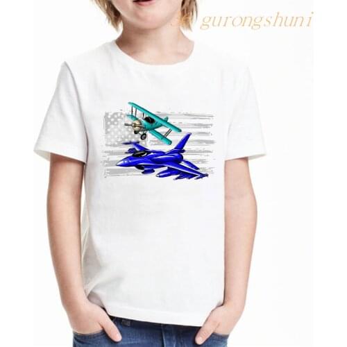 Children’s clothing cartoon t shirt for girls clothes funny children plane tshirt girl Fighter graphic t shirts kids tshirt boys