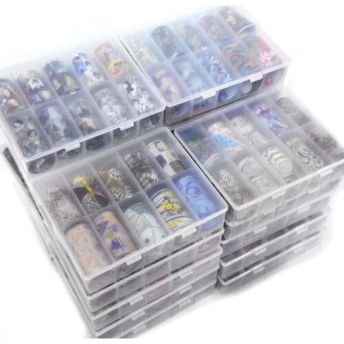 Foils Nail Art Marque De Luxe Holographic Nails Art Transfer Foil Paper Designer Decals False Manicure Decorations