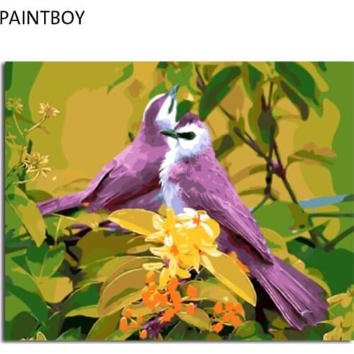 PAINTBOY Framed Pictures Painting By Numbers of Bird Handwork Canvas Oil Painting Home Decor For Living Room Wall