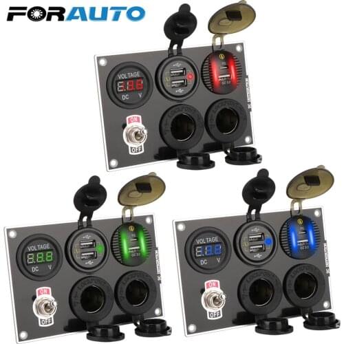 Combination Dual USB Port QC3.0 & PD Quick Charge 12-24V for Car Marine Boat Car Switch Panel Waterproof ON-Off Rocker Toggle