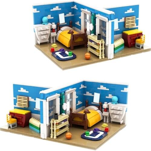 MOC classic nostalgic movie scene Building Blocks Andys Room Entertainment Toys Apartment Bricks Assemble Children Kid Gifts