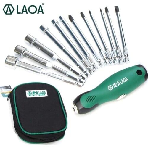 LAOA LA615012 12 in 1 T-handle Socket Multifunction Screwdriver Set with Slotted Torx Phillips Bits free shipping