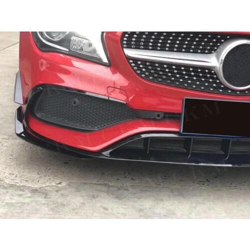 Car Bumper Trim Cover W117 ABS Carbon Fiber Front Lip Spoiler Flap Canards for Mercedes Benz CLA Class CLA45 AMG 2016-2018