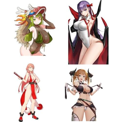 Three Ratels CDM269 Virtual anime character Female fighter wall sticker for living room car hood sticker laptop decal