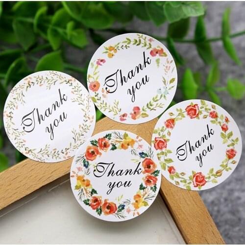 120pcs/lot Dia 3.5cm Lovely Thank You Stickers Paper Gift Seal Sticker Handmade Packing Label Stationery Supplies(ss-1646)