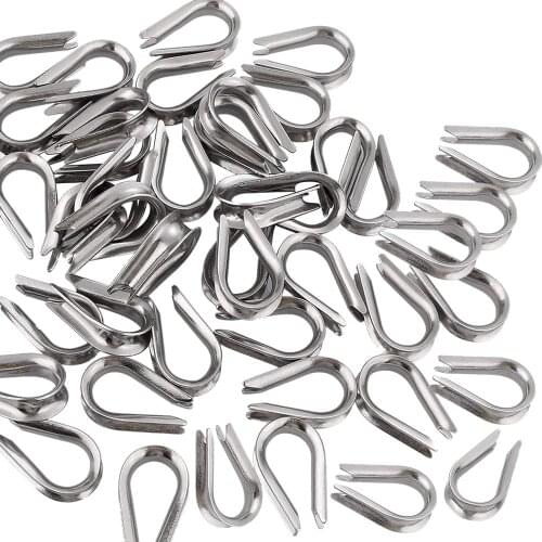 SHGO HOT-50 Pack M4 Stainless Steel Thimble for 1/8 inch - 5/32 inch Diameter Wire Rope Cable Thimbles Rigging