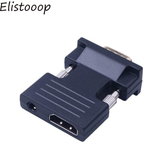 New HDMI-Compatible to VGA Female to Male Converter with Audio Adapter Support 1080P Signal Output Convertor+Audio Cables