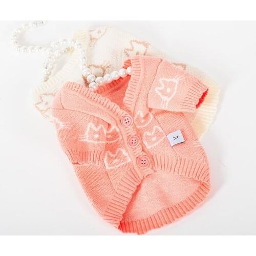 Cat Clothes Winter Small Dog Costume Sweater Chihuahua Yorkies Puppy Cardigan Pomeranian Shih Tzu Maltese Bichon Pet Clothing XS