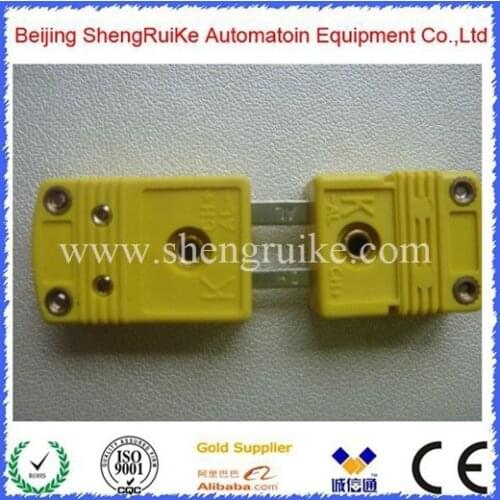 Yellow Color Flat pin Male and Female Mini K Thermocouple Connector