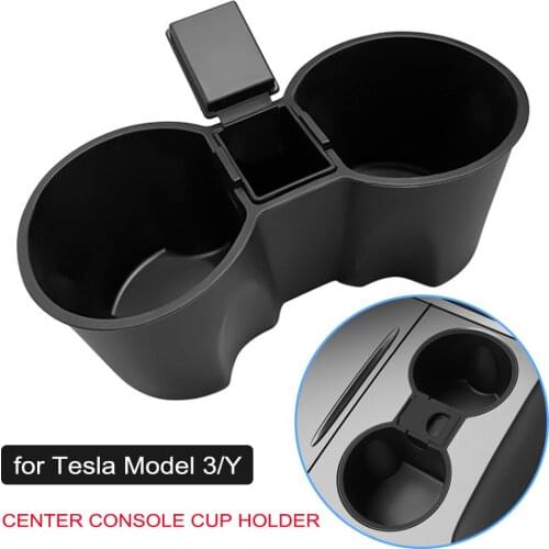 Center Console Cup Holder Insert for Tesla Model 3 Y 2021 Silicone Interior Slot Slip Drink Limiter Detachable Car Accessories