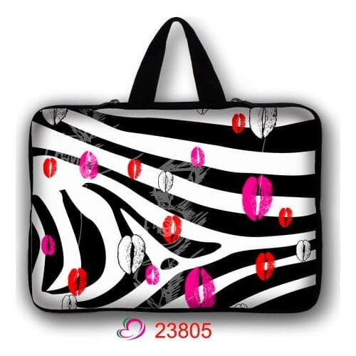 Lips Zebra stripe Laptop Bag for Macbook Air Notebook Case 13/14/15 Laptop Sleeve Computer Handbag Carry Bag for DELL HP Xiaomi