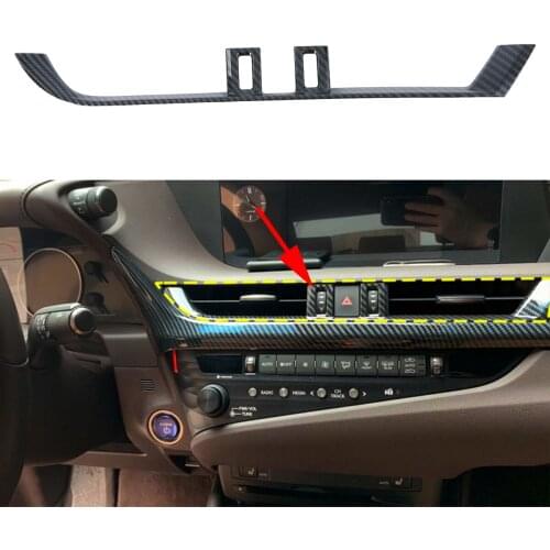 Carbon Fiber Center Console Strips Side Air Vent Cover Fit For Lexus ES350 ES300h 2019 2020 2021 Car Decoration Trim