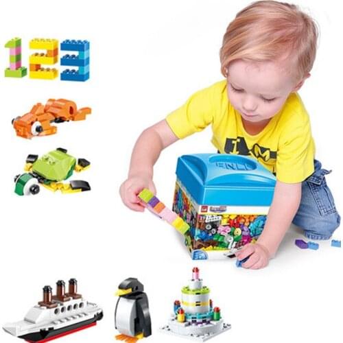 Enlighten 460pcs Assembly DIY Model Plastic Storage Box Bulk Building Blocks For Kids Gift Birthday Compatible