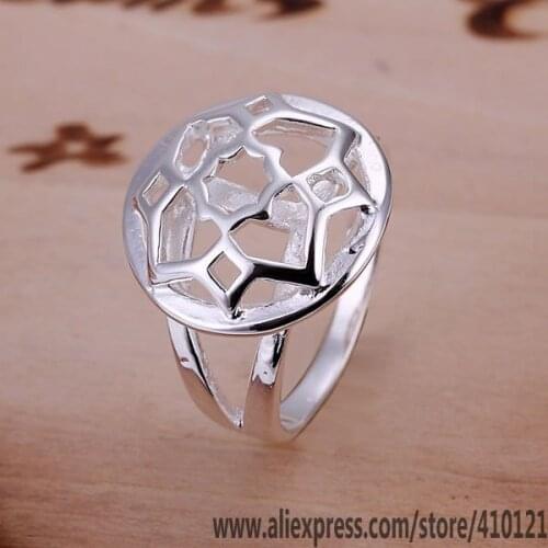 R114 Lucky Charm Silver Color Rings For Women Fashion Jewelry Wholesale Women Accessorie Fashion Fashion Hollow Ring /dtoamkva