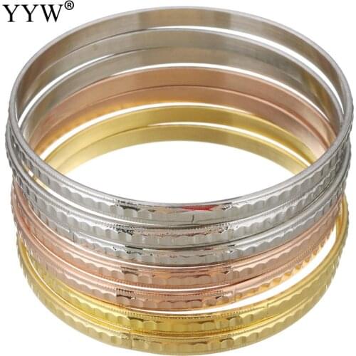 Luxury Women Jewelry Stainless Steel Bangle Bracelet Women Gold-color Multilayer Charm Bracelets Gifts Pulseira 7PCs/Set