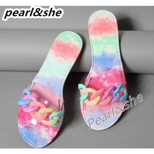 Fashion Causal Slippers Women Summer Outdoor Sandals Flat Slippers Transparent Comfy Beach Roman Shoes Flip Flop chaussure femme