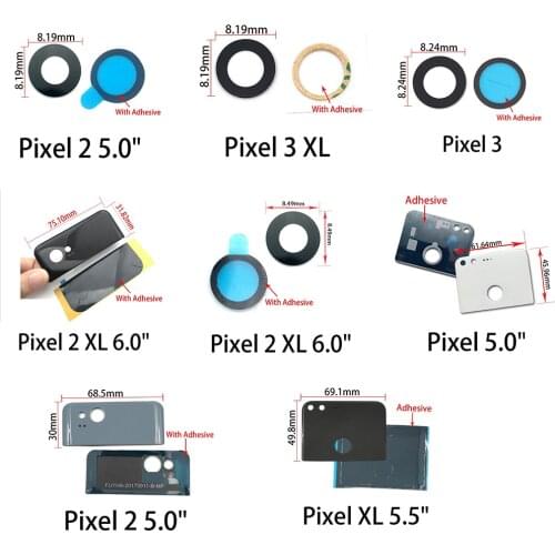 For Google Pixel XL / Pixel 2 XL / Pixel 3 Back Rear Camera Glass Lens Cover Housing Parts With Adhesive